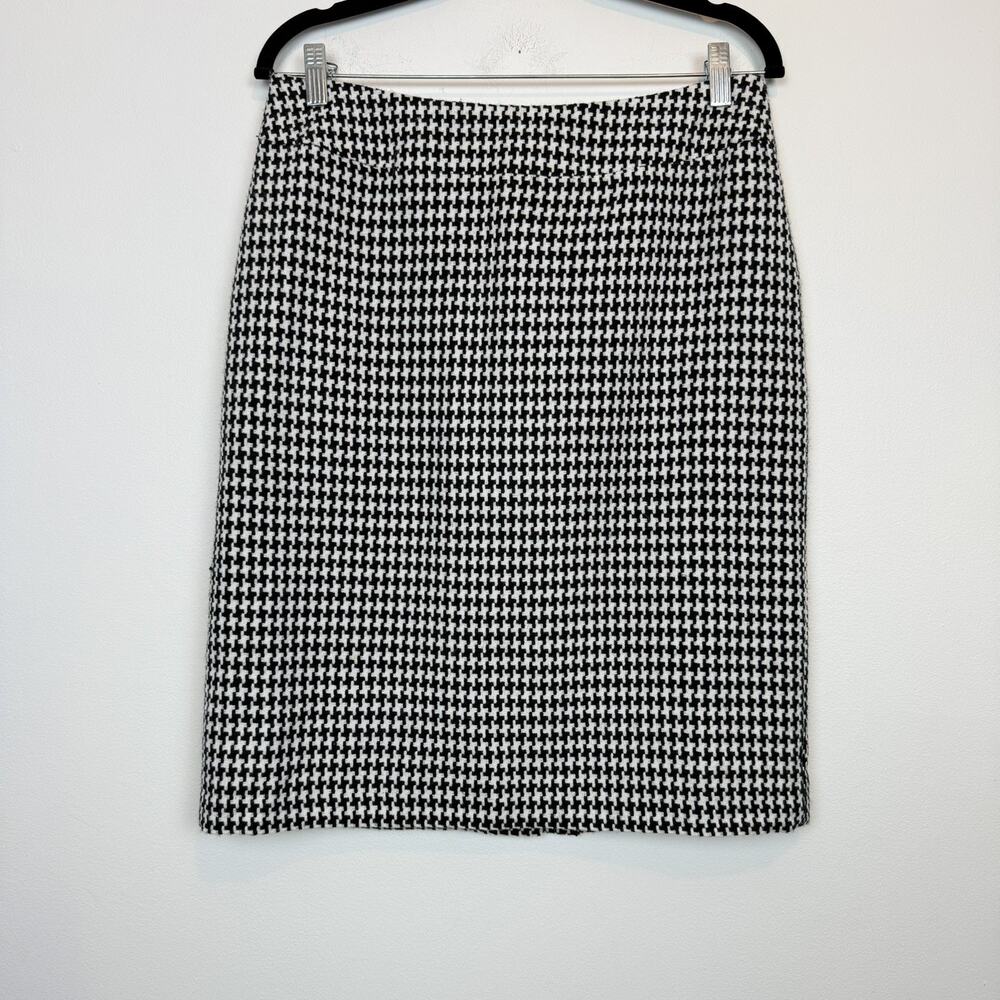 Vintage 90s B Moss Tailor houndstooth pencil skirt sz 8 office workwear preppy